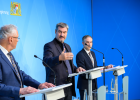 Halbjahresbilanz Asyl 2025: Gemeinsame Pressekonferenz mit Bayerns Ministerpräsidenten Dr. Markus Söder, Innenminister Joachim Herrmann und dem Präsidenten des LfAR Axel Ströhlein