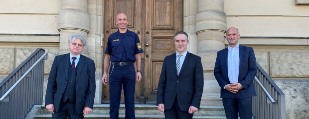 Zum Austauschbesuch bei der JVA Eichstätt, v.l.n.r. Peter Landauer, Helmut Stöckl, Axel Ströhlein, Volker Schaller